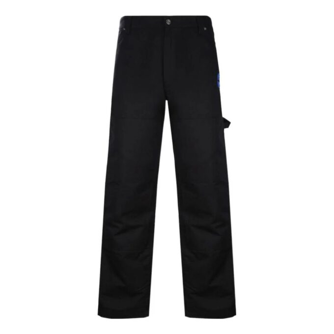 Off-White Men’ s SS22 Solid Color Cargo Straight-Leg Casual Pants/Trousers Black