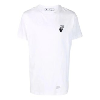 Off-White Men’ s SS22 Solid Color Chest Logo Printing Short Sleeve Version White T-Shirt