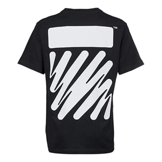 Off-White Men’ s SS22 Solid Color Cotton Printing Short Sleeve Black T-Shirt