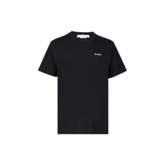 Off-White Men’ s SS22 Solid Color Cotton Printing Short Sleeve Black T-Shirt