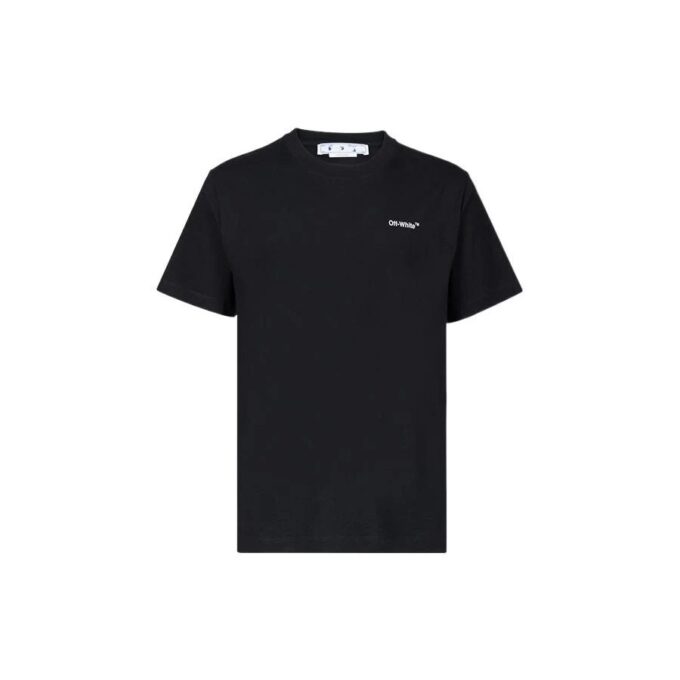 Off-White Men’ s SS22 Solid Color Cotton Printing Short Sleeve Black T-Shirt