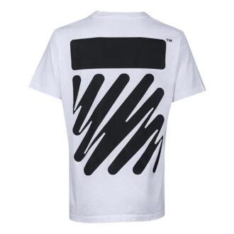 Off-White Men’ s SS22 Solid Color Cotton Zebra Printing Short Sleeve White T-Shirt