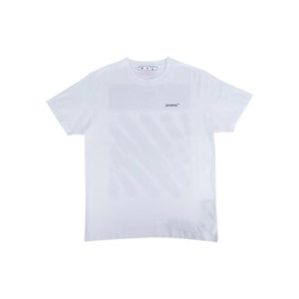 Off-White Men’ s SS22 Solid Color Cotton Zebra Printing Short Sleeve White T-Shirt
