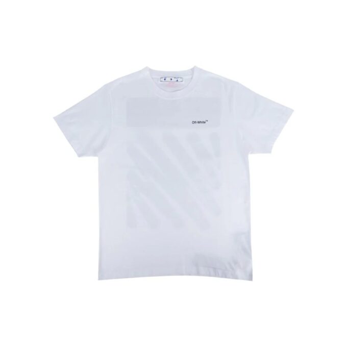 Off-White Men’ s SS22 Solid Color Cotton Zebra Printing Short Sleeve White T-Shirt