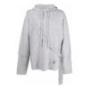 Off-White Men’ s SS22 Solid Color Cozy Drawstring Hooded Long Sleeves Gray