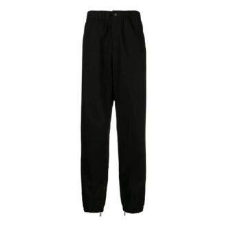 Off-White Men’ s SS22 Solid Color Elastic Waistband Straight Casual Pants/Trousers Version Black