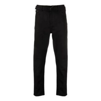 Off-White Men’ s SS22 Solid Color High Waist Straight-Leg Casual Pants/Trousers Black
