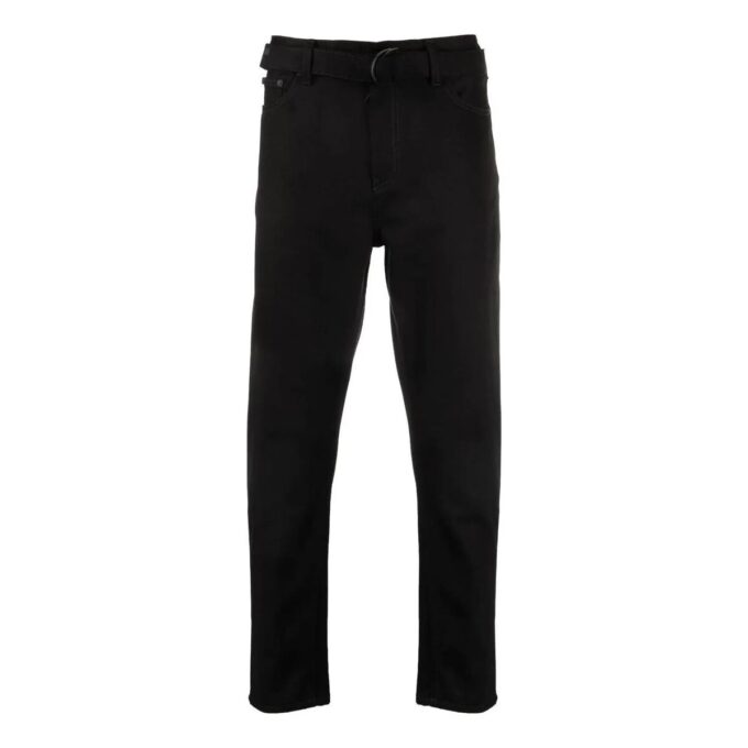 Off-White Men’ s SS22 Solid Color High Waist Straight-Leg Casual Pants/Trousers Black
