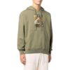 Off-White Men’ s SS22 Solid Color Illustration Printing Hooded Long Sleeves Version Green