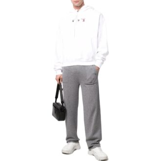 Off-White Men’ s SS22 Solid Color Lacing Sports Pants/Trousers/Joggers Loose Fit Gray