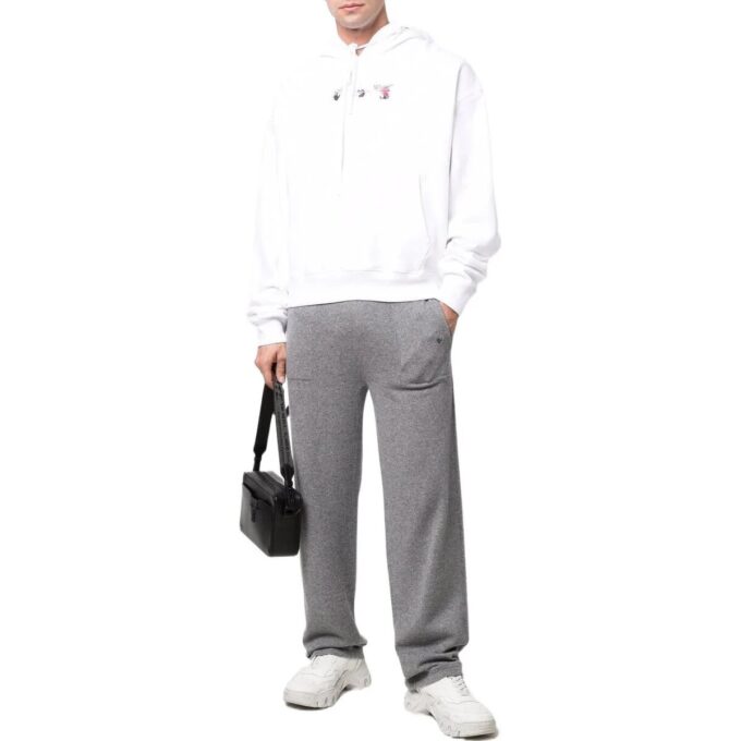 Off-White Men’ s SS22 Solid Color Lacing Sports Pants/Trousers/Joggers Loose Fit Gray