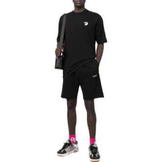 Off-White Men’ s SS22 Solid Color Logo Embroidered Short Sleeve Black T-Shirt