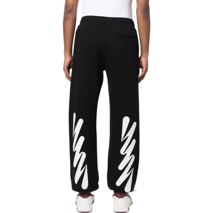 Off-White Men’ s SS22 Solid Color Logo Printing Casual Sports Pants/Trousers/Joggers Version Black