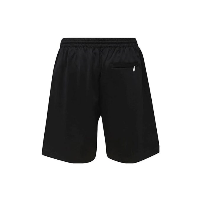 Off-White Men’ s SS22 Solid Color Logo Printing Elastic Waistband Straight Shorts Ordinary Version Black