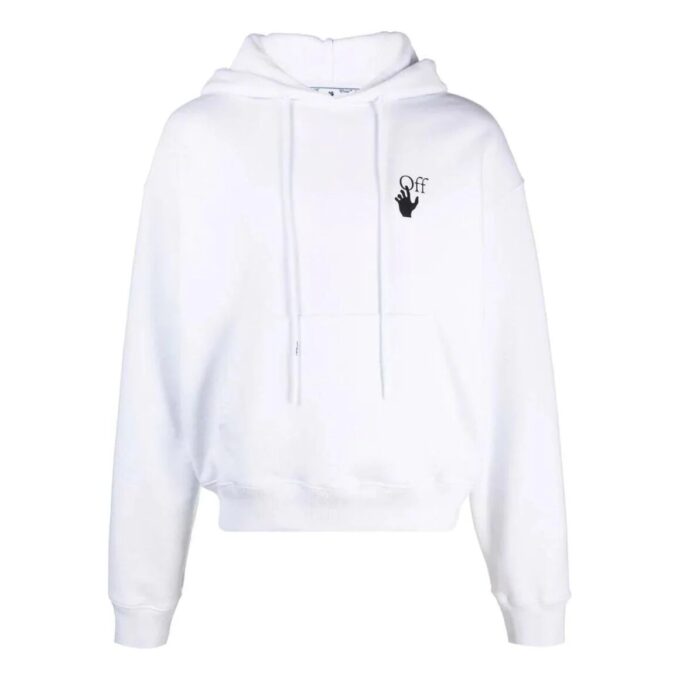 Off-White Men’ s SS22 Solid Color Logo Printing Long Sleeves Version White