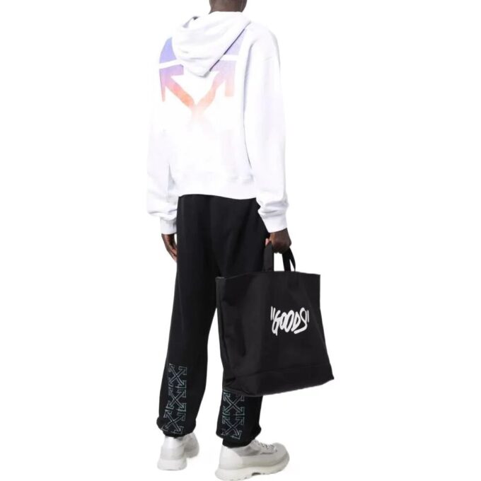 Off-White Men’ s SS22 Solid Color Logo Printing Long Sleeves Version White