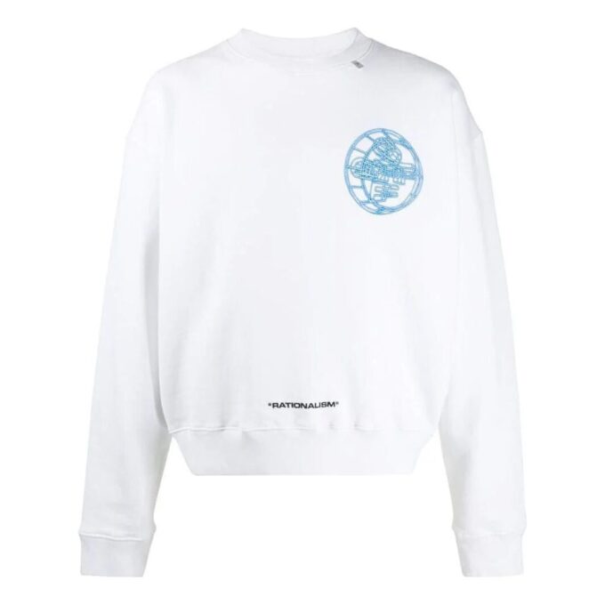 Off-White Men’ s SS22 Solid Color Logo Printing Round Neck Pullover Version White