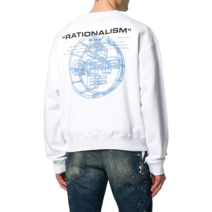 Off-White Men’ s SS22 Solid Color Logo Printing Round Neck Pullover Version White