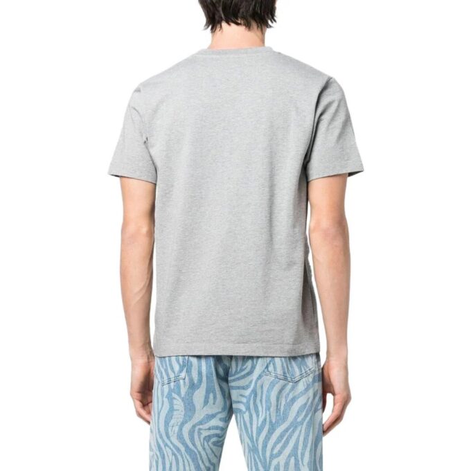 Off-White Men’ s SS22 Solid Color Logo Printing Round Neck Short Sleeve Gray T-Shirt