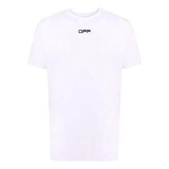 Off-White Men’ s SS22 Solid Color Logo Printing Round Neck Short Sleeve Version White T-Shirt