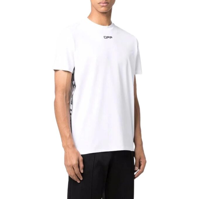 Off-White Men’ s SS22 Solid Color Logo Printing Round Neck Short Sleeve Version White T-Shirt
