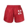 Off-White Men’ s SS22 Solid Color Logo Printing Shorts Red