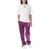 Off-White Men’ s SS22 Solid Color Logo Printing Straight-Leg Casual Pants/Trousers Loose Fit Purple