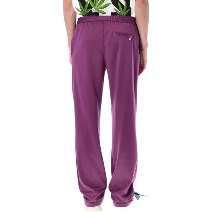Off-White Men’ s SS22 Solid Color Logo Printing Straight-Leg Casual Pants/Trousers Loose Fit Purple