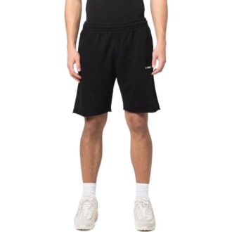 Off-White Men’ s SS22 Solid Color Logo Printing Straight Shorts Version Black