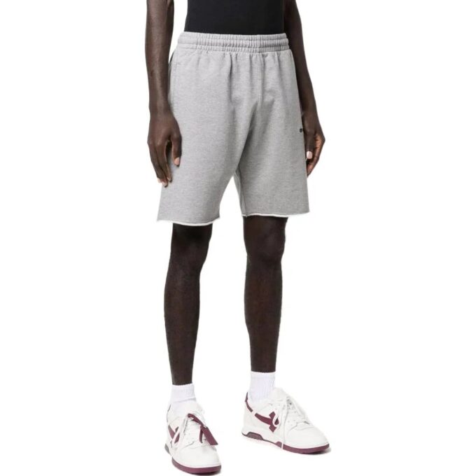 Off-White Men’ s SS22 Solid Color Logo Printing Straight Shorts Version Gray