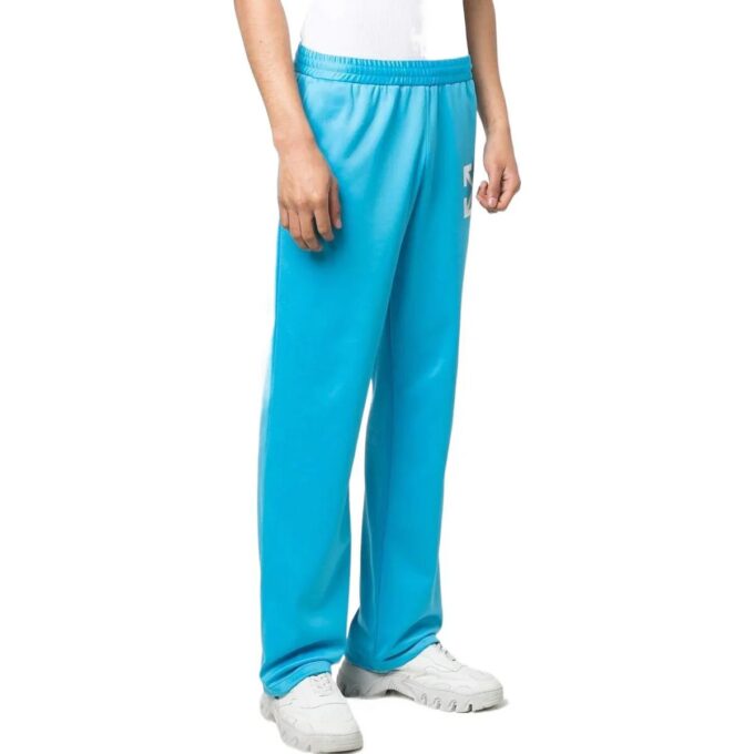 Off-White Men’ s SS22 Solid Color Logo Printing Straight Sports Pants/Trousers/Joggers Autumn Slim Fit Blue