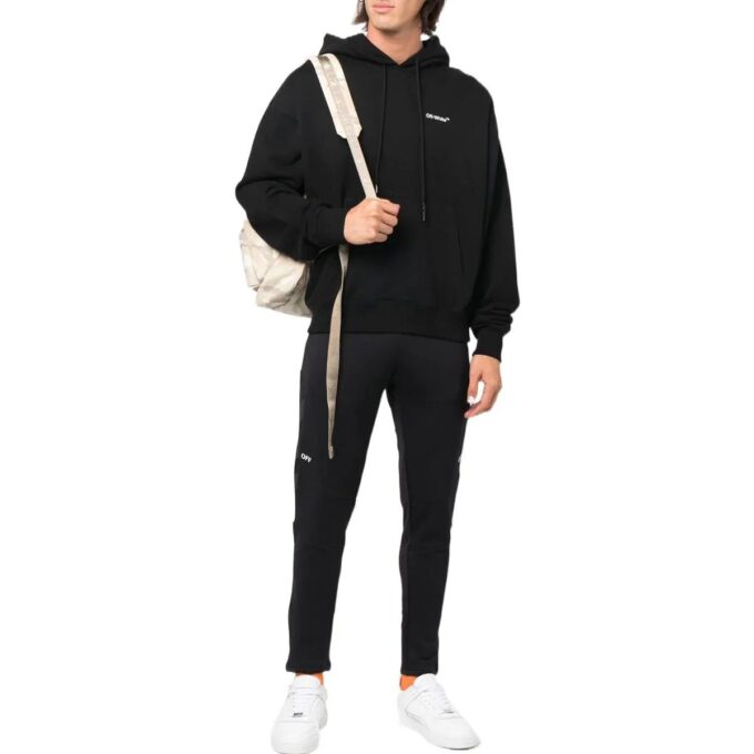 Off-White Men’ s SS22 Solid Color Logo Printing Straight Sports Pants/Trousers/Joggers Black