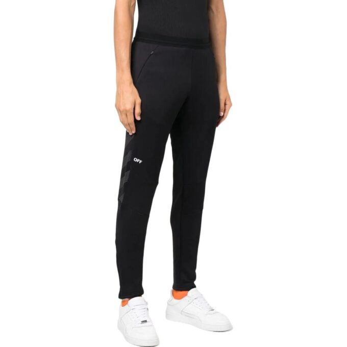 Off-White Men’ s SS22 Solid Color Logo Printing Straight Sports Pants/Trousers/Joggers Black