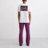 Off-White Men’ s SS22 Solid Color Logo Printing Straight Sports Pants/Trousers/Joggers Loose Fit Purple