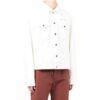 Off-White Men’ s SS22 Solid Color Printing Long Sleeves Denim Version White Jacket