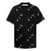 Off-White Men’ s SS22 Solid Color Round Neck Logo Printing Short Sleeve Black T-Shirt