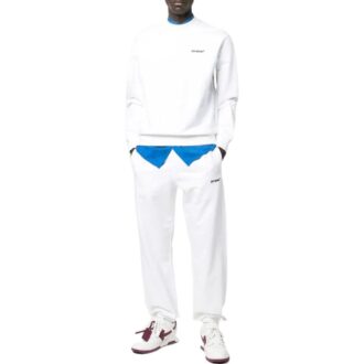 Off-White Men’ s SS22 Solid Color Round Neck Long Sleeves Version White