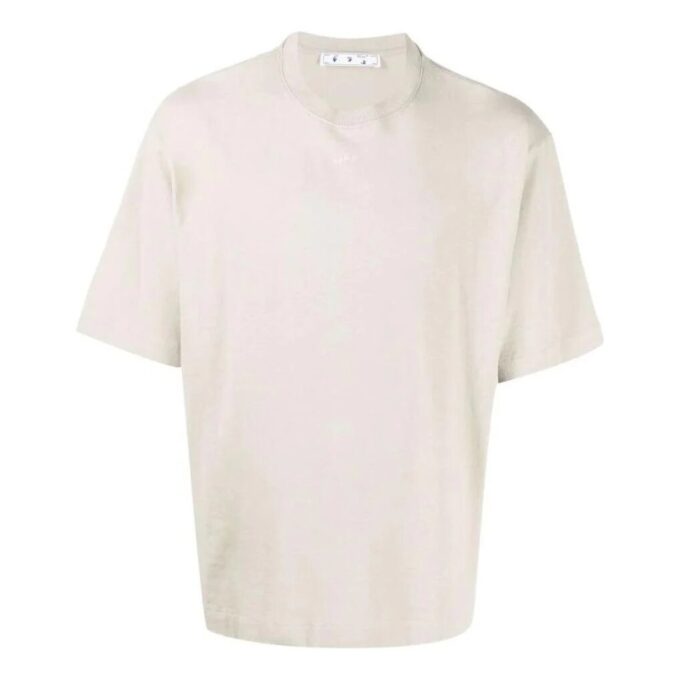 Off-White Men’ s SS22 Solid Color Rubber Arrow Short Sleeve Creamy White T-Shirt