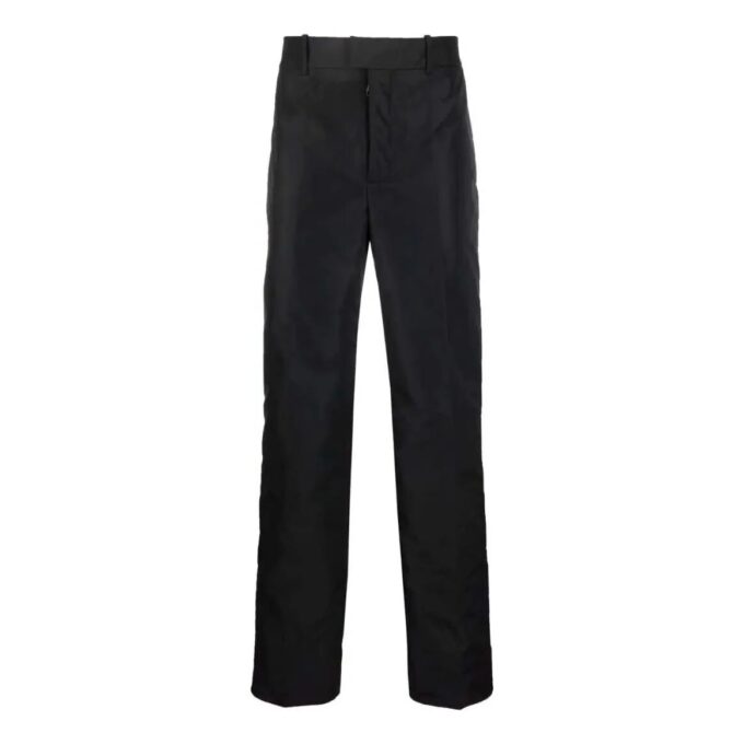 Off-White Men’ s SS22 Solid Color Straight Casual Pants/Trousers Black