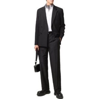 Off-White Men’ s SS22 Solid Color Straight Casual Pants/Trousers Black