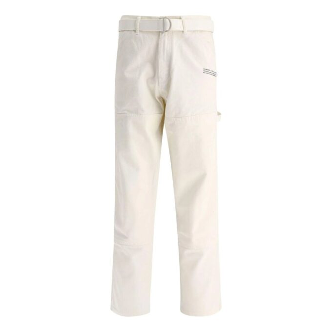 Off-White Men’ s SS22 Solid Color Straight Casual Pants/Trousers White