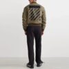 Off-White Men’ s SS22 Solid Color Straight-Leg Casual Pants/Trousers Black