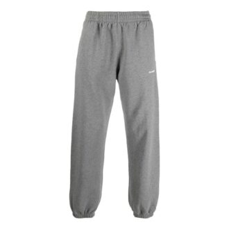 Off-White Men’ s SS22 Solid Color Stripe Drawstring Sports Pants/Trousers/Joggers Loose Fit Gray