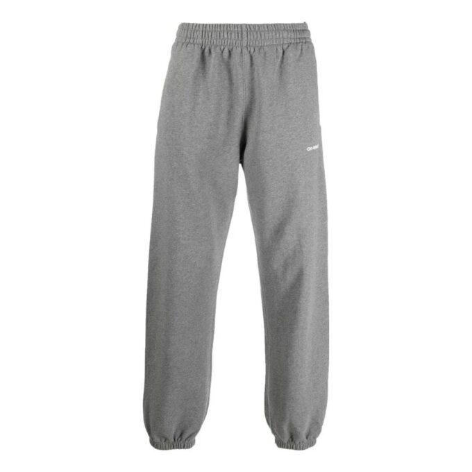 Off-White Men’ s SS22 Solid Color Stripe Drawstring Sports Pants/Trousers/Joggers Loose Fit Gray