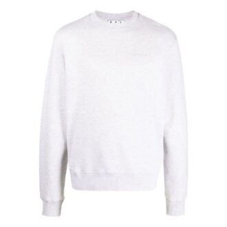 Off-White Men’ s SS22 Solid Color Stripe Printing Round Neck Long Sleeves Version White