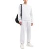 Off-White Men’ s SS22 Solid Color Stripe Printing Round Neck Long Sleeves Version White