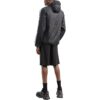 Off-White Men’ s SS22 Splicing Retro Sports Logo Jacquard Zipper Hooded Jacket Black