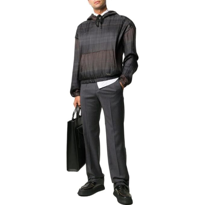 Off-White Men’ s SS22 Stripe Hooded Long Sleeves Version Black