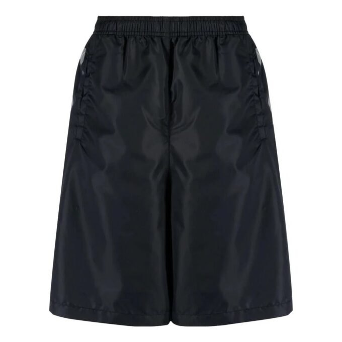 Off-White Men’ s SS22 Twill Printing Elastic Waistband Straight Shorts Ordinary Version Black