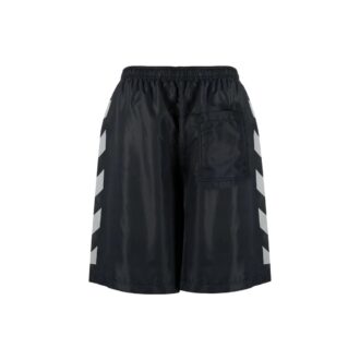 Off-White Men’ s SS22 Twill Printing Elastic Waistband Straight Shorts Ordinary Version Black